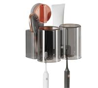 Homeponnew Support mural à ventouse pour brosse à dents et dentifrice, sans perçage, avec drainage, or rose ou argent (or rose)