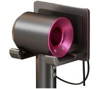 Homeponnew Support mural en aluminium pour sèche-cheveux avec gestion des cordons, organiseur de salle de bain sans perçage pour la plupart des sèche-cheveux, fourrage