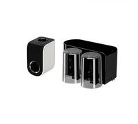 Homeponnew Support mural pour brosse à dents avec distributeur automatique de dentifrice et plateau de grande capacité, organisateur de salle de bain pour la maison, noir, 2 tasses