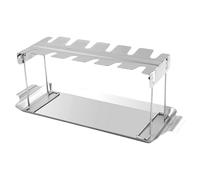 Homeponnew Support pliable en acier inoxydable pour cuisses de poulet - Grille de barbecue en acier inoxydable 430 pour baguettes et ailes, facile à nettoyer et à ranger, outil de cuisine en plein air