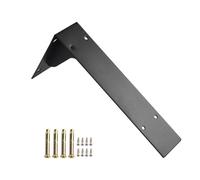 Homeponnew Supports de cheminée en métal robuste, grand support d'étagère en fer noir avec design triangulaire, support mural flottant pour tige en bois Insta