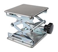 Homeponnew Table élévatrice en acier inoxydable pour travail du bois et laboratoire, hauteur réglable 150 x 150 mm, plate-forme élévatrice manuelle compatible avec bancs industriels