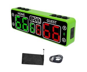 Homeponnew Tableau de score électronique avec affichage LED pour basket-ball, football, rugby - Rechargeable 24H - ABS + boutons en caoutchouc - 6 commandes physiques et 4 commandes tactiles - Montage
