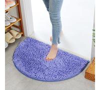 Homeponnew Tapis de douche en chenille absorbant - Tapis semi-circulaire antidérapant pour baignoire et douche - 40 x 60 cm