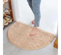Homeponnew Tapis de douche en chenille absorbant - Tapis semi-circulaire antidérapant pour baignoire et douche - 40 x 60 cm