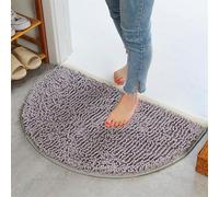 Homeponnew Tapis de douche en chenille absorbant - Tapis semi-circulaire antidérapant pour baignoire et douche - 40 x 60 cm