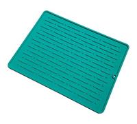 Homeponnew Tapis égouttoir en silicone pour évier de cuisine, 30,5 x 20,3 cm, design en pente auto-drainant avec base antidérapante, tapis de séchage réutilisable pour comptoirs et éviers (vert)