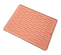 Homeponnew Tapis égouttoir en silicone pour évier de cuisine, 30,5 x 20,3 cm, design en pente auto-drainant avec base antidérapante, tapis de séchage réutilisable pour comptoirs et éviers (rose)