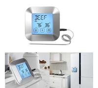 Homeponnew Thermomètre numérique pour barbecue extérieur avec écran tactile, 8 modes de viande, plage de 0 °C à 250 °C, capteur en acier inoxydable, design support