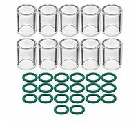 Homeponnew Torche de soudage TIG SR WP-17/18/26 et SR WP-9/20 TIG #10 Tasse en verre et kit de bague torique, résistant à la chaleur pour lentille Pyrex et joint haute température pour équipement de