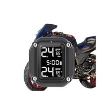 Homeponnew TPMS Système de surveillance de la pression des pneus sans fil avec écran LCD et alarme, 0-8 bar/116 psi, chargement magnétique USB, convient à la plupart des vélos, noir