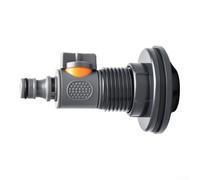 Homeponnew Valve de vidange 2 pour pièce 16 mm PVC double joint droit | PVC industriel, joint à double rondelle, contrôle du débit marche/arrêt, s'adapte aux tuyaux d'arrosage