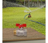 Homeponnew Vanne d'arrêt de tuyau d'arrosage en laiton de 1,9 cm avec robinet à tournant sphérique pivotant pour un débit d'eau maximal, compatible avec les tuyaux standard américains