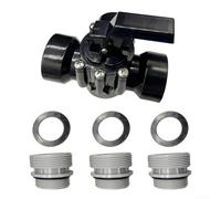 Homeponnew Vanne de piscine de rechange 3 voies 3,8 cm - Valve de contrôle du débit en ABS avec raccords barbelés et filetés