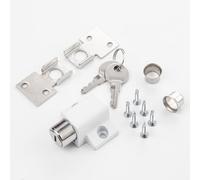 Homeponnew Verrou de fenêtre coulissante en alliage d'aluminium pour portes et fenêtres, serrure de sécurité enfant avec 2 clés, 40 x 25 x 19 mm, dégagement de serrage 2-10 mm, pas de perçage