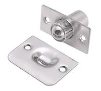 Homeponnew Verrou de porte à ressort réglable en acier inoxydable avec plaque de gâche pour placard intérieur, portes françaises et battantes, argenté