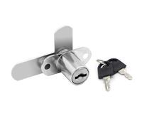 Homeponnew Verrou de porte double en forme de 7 pour classeur, boîte aux lettres, armoire en métal - Alliage de zinc, 16 mm/19 mm, noir/argenté (1 pièce avec 2 clés)