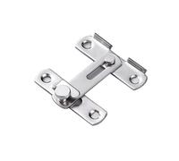 Homeponnew Verrou de porte en acier inoxydable, boulon à 180° pour armoire, tiroir, meubles, mécanisme de verrouillage coulissant pour porte de maison, hôtel, salle de bain, argenté/noir