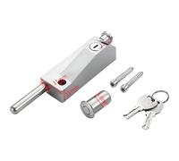 Homeponnew Verrou de porte en alliage de zinc, loquet à mortaise avec mécanisme de rotation automatique et protection anti-corrosion, design antivol dissimulé pour portes battantes en verre, argent