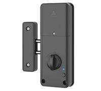 Homeponnew Verrou de porte en bois avec carte IC pour déverrouillage, serrure électronique d'intérieur pour portes intérieures, serrure de porte invisible en ABS noir