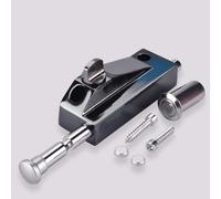 Homeponnew Verrou de porte en verre monté au sol en alliage d'aluminium avec bouton sans clé, goupille de verrouillage visible pour une installation sécurisée à double porte