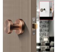 Homeponnew Verrou de porte invisible pour portes intérieures, serrure simple face avec petit trou de serrure, poignée en alliage de zinc argent/bronze/noir/or/bronze rouge