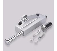 Homeponnew Verrou de porte rotatif en alliage d'aluminium pour portes en verre, style bouton sans clé avec goupille de verrouillage visible, monté au sol pour la sécurité à double porte