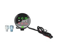 Homeponnew Voltmètre LED pour moto avec température ambiante et minuterie chronographe, compteur numérique 9-24 V pour tableau de bord universel pour moto