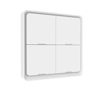 Homeponnew ZigBee Interrupteur de scène intelligent sans fil à 4 boutons, design à coller pour domotique intelligente, compatible avec l'application Tuya Smart Life et Hub