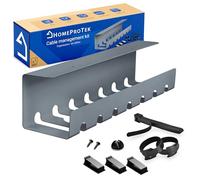 HOMEPROTEK Chemin de Cable Management Bureau pour Une Gestion de câbles ordonnée - Goulotte Passe Cable Bureau Durable - Kit Câble Management Haute Qualité avec Installation Facile (x1 Gris)