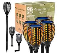 HOMEPROTEK Lampe Torche Solaire Exterieur Jardin - Lot de 4 XXL Grandes Lampe Solaire Exterieur Jardin à 96 LED avec Effet Flamme - Idéal Éclairage pour Chemins et pour tous les Espaces Extérieurs