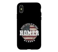 Homer Alaska Drapeau américain Vintage Coque pour iPhone X/XS