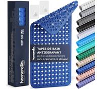 homerella® Tapis de Bain Antiderapant 88x39cm, Fixation INCL., Tapis de Baignoire antidérapant, Tapis antidérapant Baignoire et Douche, résistant aux moisissures Lavable en Machine & sans BPA