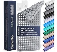 homerella® Tapis de Bain Antiderapant 88x39cm, Fixation INCL., Tapis de Baignoire antidérapant, Tapis antidérapant Baignoire et Douche, résistant aux moisissures Lavable en Machine & sans BPA