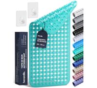 homerella Tapis de Bain Antidérapant Baignoire 88x39cm avec 2 Crochets | Antibactérien, 100% sans BPA & Résistant aus Moissures, Tapis de Douche Antidérapant, Tapis Antidérapant Baignoire, Lavable