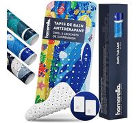 homerella Tapis de Bain Antidérapant Bébé Enfant 100x40cm avec 2 Crochets | Antibactérien, 100% sans BPA & Résistant aus Moissures, Tapis antidérapant baignoire, Lavable en Machine