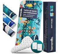 homerella Tapis de Bain Antidérapant Bébé Enfant 100x40cm avec 2 Crochets | Antibactérien, 100% sans BPA & Résistant aus Moissures, Tapis antidérapant baignoire, Lavable en Machine