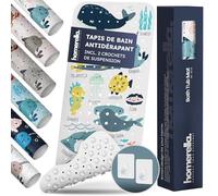 Homerella Tapis de Enfants Bain antidérapant 100x40 cm - Tapis antidérapant Baignoire et antibactérien - Extra Confortable & Suspension Inclus - pour Enfants et bébés - sans BPA et Lavable en Machine