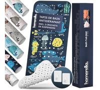 Homerella Tapis de Enfants Bain antidérapant 100x40 cm - Tapis antidérapant Baignoire et antibactérien - Extra Confortable & Suspension Inclus - pour Enfants et bébés - sans BPA et Lavable en Machine