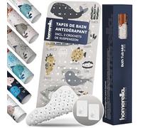 Homerella Tapis de Enfants Bain antidérapant 100x40 cm - Tapis antidérapant Baignoire et antibactérien - Extra Confortable & Suspension Inclus - pour Enfants et bébés - sans BPA et Lavable en Machine