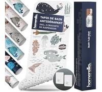 Homerella Tapis de Enfants Bain antidérapant 100x40 cm - Tapis antidérapant Baignoire et antibactérien - Extra Confortable & Suspension Inclus - pour Enfants et bébés - sans BPA et Lavable en Machine