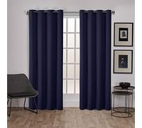 HOMEROKK Lot de 2 Rideaux Occultants 100% Polyester (Bleu Marine, 140 X 240 cm)