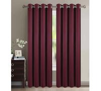 HOMEROKK Lot de 2 Rideaux Occultants 100% Polyester (Bordeaux, 140 X 260 cm)