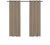 HOMEROKK Lot de 2 Rideaux Occultants 100% Polyester (Taupe Clair, 140 X 260 cm)
