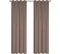 HOMEROKK Lot de 2 Rideaux Occultants 100% Polyester (Taupe Foncé, 140 X 260 cm)