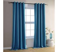 HOMEROKK Lot de 2 Rideaux Occultants 100% Polyester (Turquoise, 140 X 240 cm)