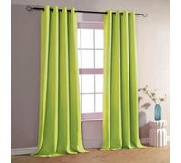 HOMEROKK Lot de 2 Rideaux Occultants 100% Polyester (Vert Anis, 140 X 260 cm)