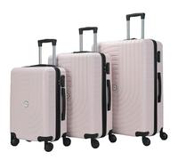 HOMEROKK PARIS Lot de 3 Valises 20"/24"/28" I Coque Rigide en ABS I Serrure à Code I 4 Roues à 360° I (Rose)