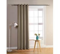 HOMEROKK Rideau Occultant 100% Polyester (Taupe Clair, 140 X 260 cm)