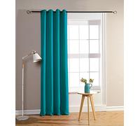 HOMEROKK Rideau Occultant 100% Polyester (Turquoise, 140 X 240 cm)